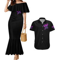 Graffiti Skull Couples Matching Mermaid Dress and Hawaiian Shirt I Talk I Smile But Be Carefull When I Silent - Wonder Print Shop