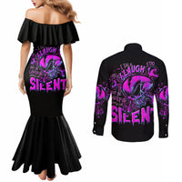 Graffiti Skull Couples Matching Mermaid Dress and Long Sleeve Button Shirts I Talk I Smile But Be Carefull When I Silent DT01