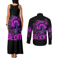 Graffiti Skull Couples Matching Tank Maxi Dress and Long Sleeve Button Shirts I Talk I Smile But Be Carefull When I Silent - Wonder Print Shop