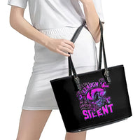 Graffiti Skull Leather Tote Bag I Talk I Smile But Be Carefull When I Silent - Wonder Print Shop