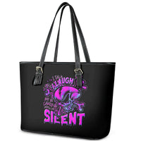 Graffiti Skull Leather Tote Bag I Talk I Smile But Be Carefull When I Silent - Wonder Print Shop
