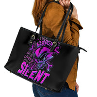 Graffiti Skull Leather Tote Bag I Talk I Smile But Be Carefull When I Silent - Wonder Print Shop
