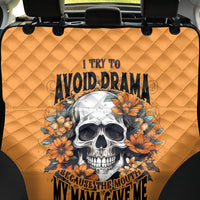 Flower Skull Back Car Seat Cover I Try To Avoid Drama - Wonder Print Shop