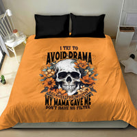Flower Skull Bedding Set I Try To Avoid Drama - Wonder Print Shop