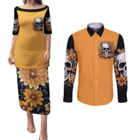 Flower Skull Couples Matching Puletasi Dress and Long Sleeve Button Shirts I Try To Avoid Drama - Wonder Print Shop