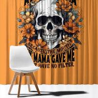 Flower Skull Window Curtain I Try To Avoid Drama - Wonder Print Shop