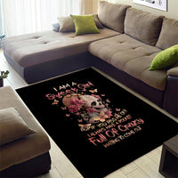 Flower Skull Area Rug Iam A Sweet Girl Full Of Crazy - Wonder Print Shop