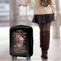 Flower Skull Luggage Cover Iam A Sweet Girl Full Of Crazy - Wonder Print Shop