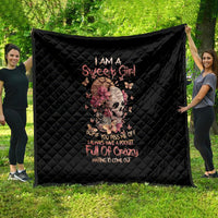 Flower Skull Quilt Iam A Sweet Girl Full Of Crazy - Wonder Print Shop