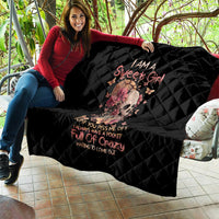 Flower Skull Quilt Iam A Sweet Girl Full Of Crazy - Wonder Print Shop