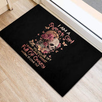 Flower Skull Rubber Doormat Iam A Sweet Girl Full Of Crazy - Wonder Print Shop