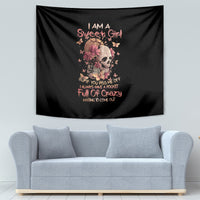 Flower Skull Tapestry Iam A Sweet Girl Full Of Crazy - Wonder Print Shop