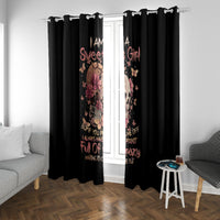 Flower Skull Window Curtain Iam A Sweet Girl Full Of Crazy - Wonder Print Shop