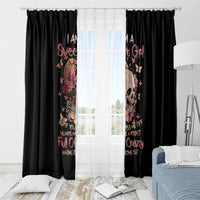 Flower Skull Window Curtain Iam A Sweet Girl Full Of Crazy - Wonder Print Shop