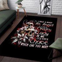 Blood Skull Area Rug I Hold A Angel And Crazy Lady It Your Choice - Wonder Print Shop