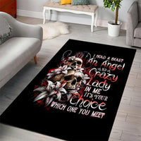 Blood Skull Area Rug I Hold A Angel And Crazy Lady It Your Choice - Wonder Print Shop