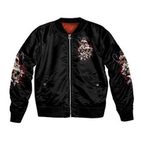 Blood Skull Bomber Jacket I Hold A Angel And Crazy Lady It Your Choice - Wonder Print Shop
