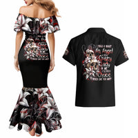 Blood Skull Couples Matching Mermaid Dress and Hawaiian Shirt I Hold A Angel And Crazy Lady It Your Choice - Wonder Print Shop