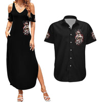 Blood Skull Couples Matching Summer Maxi Dress and Hawaiian Shirt I Hold A Angel And Crazy Lady It Your Choice - Wonder Print Shop