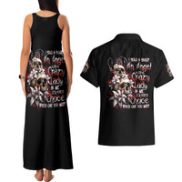 Blood Skull Couples Matching Tank Maxi Dress and Hawaiian Shirt I Hold A Angel And Crazy Lady It Your Choice - Wonder Print Shop