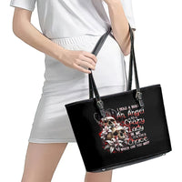 Blood Skull Leather Tote Bag I Hold A Angel And Crazy Lady It Your Choice - Wonder Print Shop