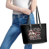 Blood Skull Leather Tote Bag I Hold A Angel And Crazy Lady It Your Choice - Wonder Print Shop