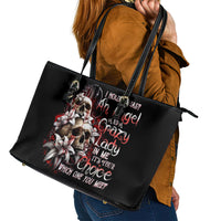 Blood Skull Leather Tote Bag I Hold A Angel And Crazy Lady It Your Choice - Wonder Print Shop