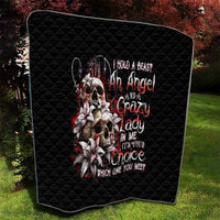 Blood Skull Quilt I Hold A Angel And Crazy Lady It Your Choice - Wonder Print Shop