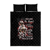 Blood Skull Quilt Bed Set I Hold A Angel And Crazy Lady It Your Choice - Wonder Print Shop