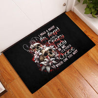 Blood Skull Rubber Doormat I Hold A Angel And Crazy Lady It Your Choice - Wonder Print Shop