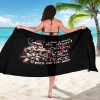 Blood Skull Sarong I Hold A Angel And Crazy Lady It Your Choice - Wonder Print Shop