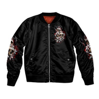 Moon Skull Sleeve Zip Bomber Jacket Hello Darkness My Old Friend Moon - Wonder Print Shop