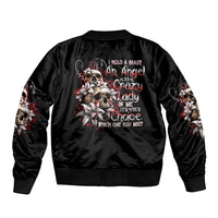 Moon Skull Sleeve Zip Bomber Jacket Hello Darkness My Old Friend Moon - Wonder Print Shop