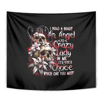 Blood Skull Tapestry I Hold A Angel And Crazy Lady It Your Choice - Wonder Print Shop