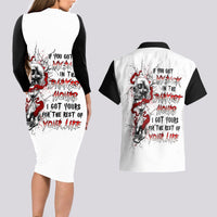 Blood Skull Couples Matching Long Sleeve Bodycon Dress and Hawaiian Shirt You Got My Back I Got Your Rest Of Your Life - Wonder Print Shop