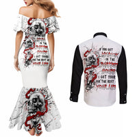 Blood Skull Couples Matching Mermaid Dress and Long Sleeve Button Shirts You Got My Back I Got Your Rest Of Your Life DT01