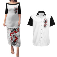 Blood Skull Couples Matching Puletasi Dress and Hawaiian Shirt You Got My Back I Got Your Rest Of Your Life - Wonder Print Shop