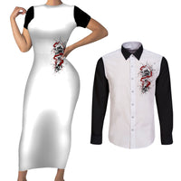 Blood Skull Couples Matching Short Sleeve Bodycon Dress and Long Sleeve Button Shirts You Got My Back I Got Your Rest Of Your Life - Wonder Print Shop