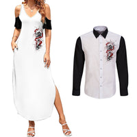 Blood Skull Couples Matching Summer Maxi Dress and Long Sleeve Button Shirts You Got My Back I Got Your Rest Of Your Life - Wonder Print Shop