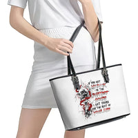 Blood Skull Leather Tote Bag You Got My Back I Got Your Rest Of Your Life - Wonder Print Shop