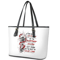 Blood Skull Leather Tote Bag You Got My Back I Got Your Rest Of Your Life - Wonder Print Shop