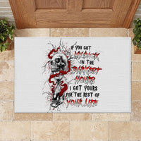 Blood Skull Rubber Doormat You Got My Back I Got Your Rest Of Your Life - Wonder Print Shop
