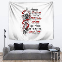 Blood Skull Tapestry You Got My Back I Got Your Rest Of Your Life - Wonder Print Shop