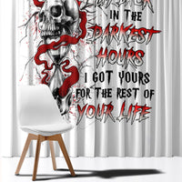 Blood Skull Window Curtain You Got My Back I Got Your Rest Of Your Life - Wonder Print Shop