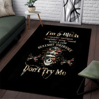 Girl Skull Area Rug I'm A Bitch Don't Try Me - Wonder Print Shop