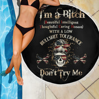 Girl Skull Beach Blanket I'm A Bitch Don't Try Me - Wonder Print Shop