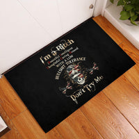 Girl Skull Rubber Doormat I'm A Bitch Don't Try Me - Wonder Print Shop