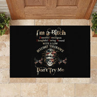 Girl Skull Rubber Doormat I'm A Bitch Don't Try Me - Wonder Print Shop