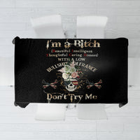 Girl Skull Tablecloth I'm A Bitch Don't Try Me - Wonder Print Shop