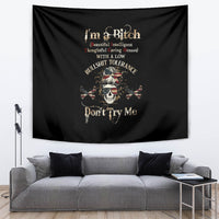 Girl Skull Tapestry I'm A Bitch Don't Try Me - Wonder Print Shop